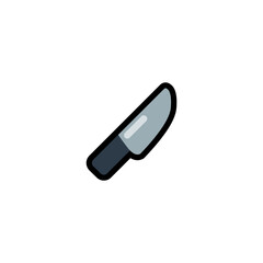 Knife Vector Icon. Isolated Kitchen Knife Cartoon Style Illustration