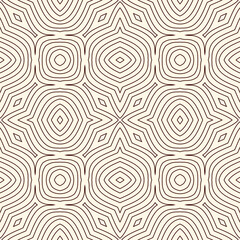 Outline seamless pattern with floral motif. Ornamental abstract background. Ethnic and tribal print.