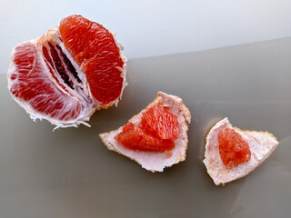 Juicy grapefruit on a white background