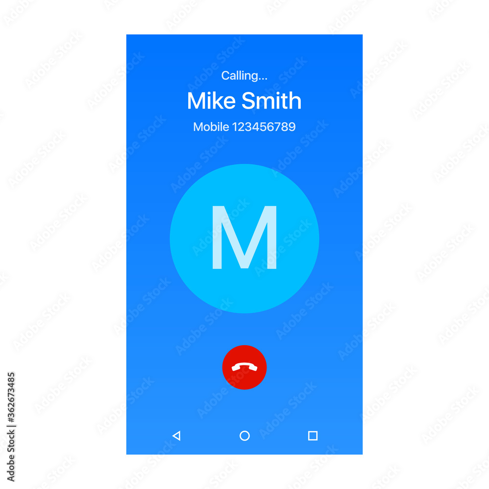 Poster smartphone call screen interface vector illustration. call screen template, mockup. calling ui displ