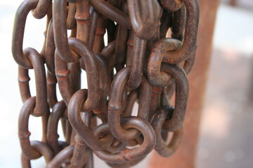 rusty metal chain