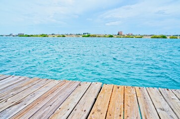 Wooden Pier in caribbean sea