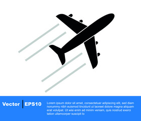 airplane flat modern vector. transportation concept airplane icon, logo template, drawing design, icon.