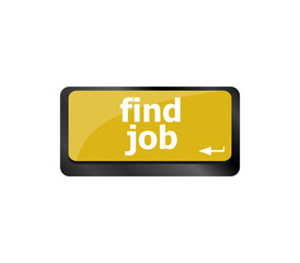 Searching for job on the internet. Jobs button on computer keyboard