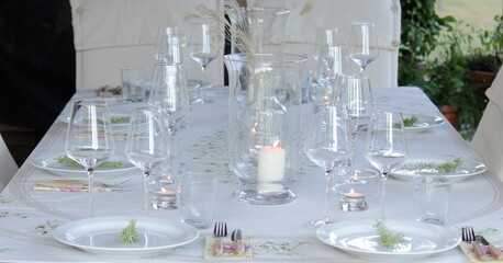 table set for a party