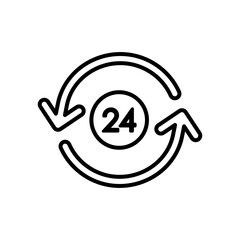 circular arrows around 24 service symbol, line style