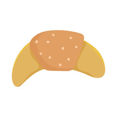 baked croissant bread isolated design icon white background