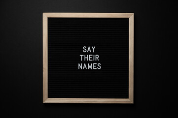 Black Lives Matter Protest Sign on a black background