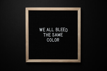 Black Lives Matter Protest Sign on a black background