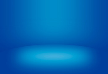 A blue empty round room for product presentation or backdrop with a spot of light on the floor