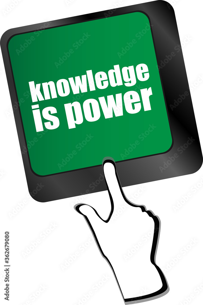 Poster knowledge is power button on computer keyboard key