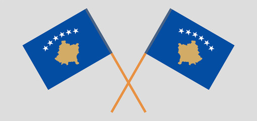 Crossed flags of Kosovo