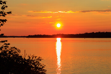 View of the Dnieper river at sunset