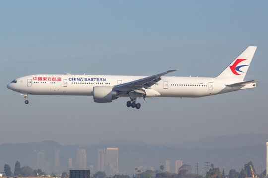 China Eastern Airlines Boeing 777-300 Airplane At Los Angeles Airport