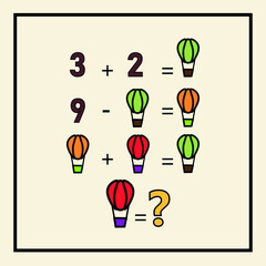 Mathematical riddle. Children funny riddle entertainment. Sheet right answer. Vector activity page and game.