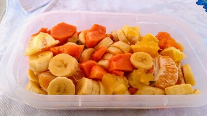 fruit salad in the pot