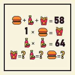 Counting games for kids and adults. Educational math game. Result. Crossword for social networks. Rebus. Riddle for the mind. Riddle with numbers. Vector