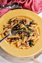 Italian penne Sausage Alfredo