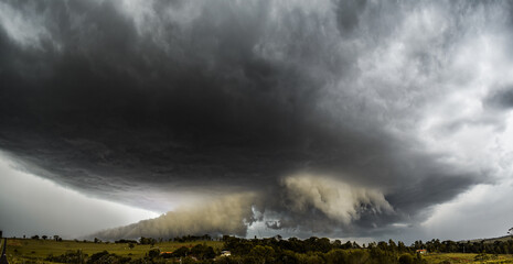 Storm Clouds over the field, severe weather, Hurricane, dramatic clouds