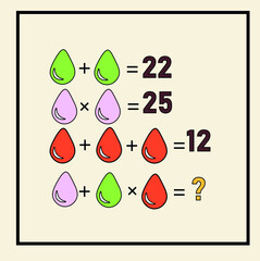 Mathematical riddle. Children funny riddle entertainment. Sheet right answer. Vector activity page and game.