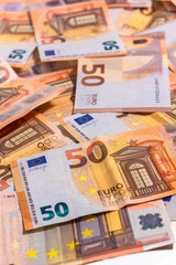 50 euro Bills spilled around
