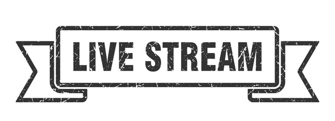 live stream ribbon. live stream grunge band sign. live stream banner