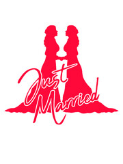 Logo Just Married 2 Junggesellenabschied hübsch schön