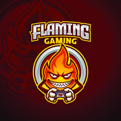Flame Mascot Gamer Esport Logo Template