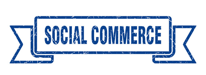 social commerce ribbon. social commerce grunge band sign. social commerce banner
