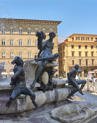 The beautiful Fountain of Neptune in Florence
