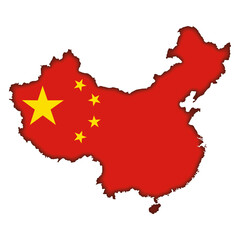 vector political map of China on white background	
