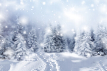Winter background of snow and the frost with free space for your decoration. Christmas background.