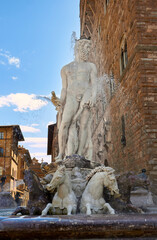 The beautiful Fountain of Neptune in Florence