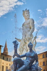 The beautiful Fountain of Neptune in Florence