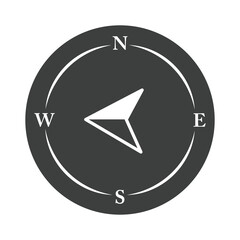 compass rose navigator cartography equipment silhouette design icon