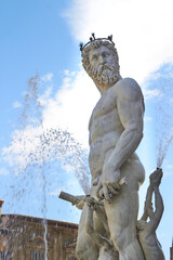 The beautiful Fountain of Neptune in Florence