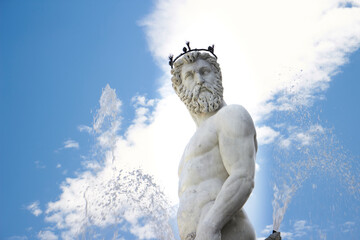 The beautiful Fountain of Neptune in Florence