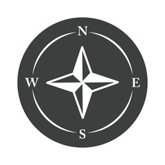 compass rose navigation cartography explore equipment silhouette design icon