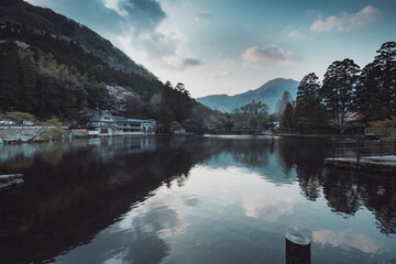 mountain lake in the morning