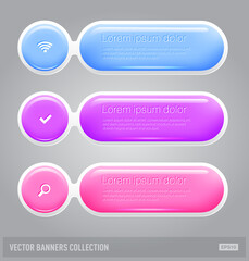 Obraz premium vector glossy banners with buttons