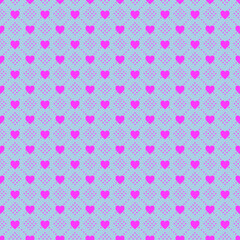 Love Heart and Dotted Line Pattern Seamless Repeat Background