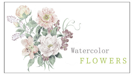 Watercolor flowers illustration 