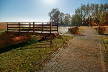 wooden fence in autumn