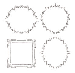 アンティークペン画手描きフレーム2