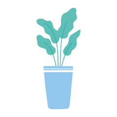 potted plant decoration leaves isolated design icon white background