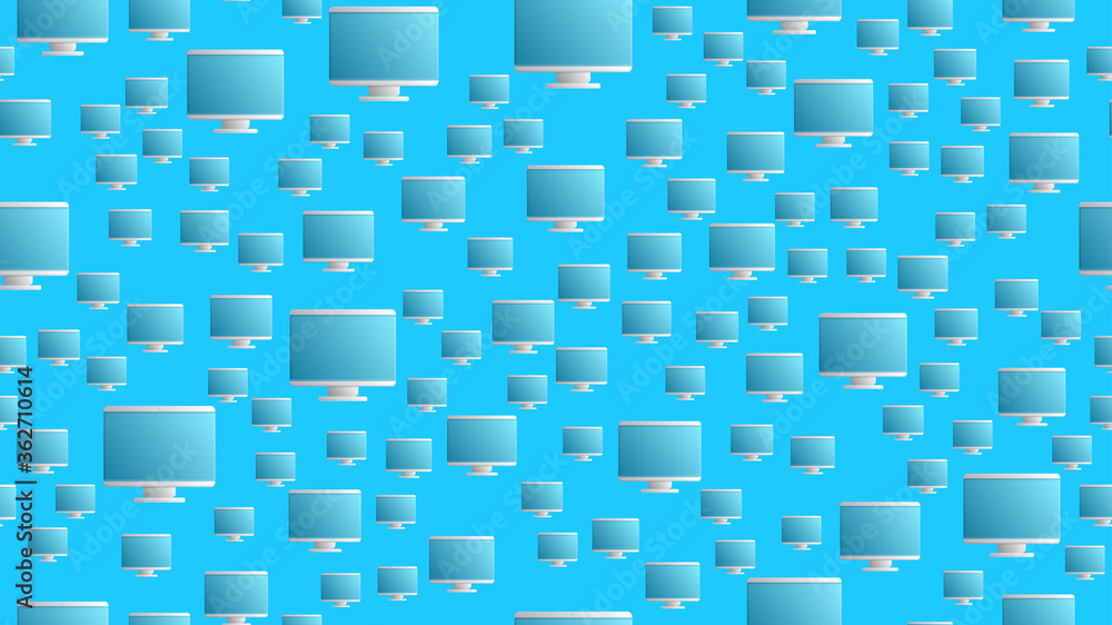 Aufkleber endless seamless pattern of beautiful digital virtual virtual modern new flat it lcd monitors on a b