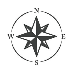 Obraz premium compass rose navigational aids cartography equipment line design icon