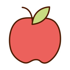 healthy food fresh fruit apple product line and fill style icon