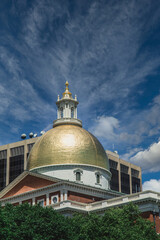 Gold Dome in Boston Sky