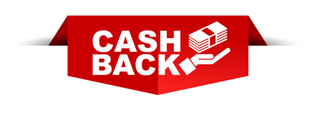 red vector illustration banner cash back